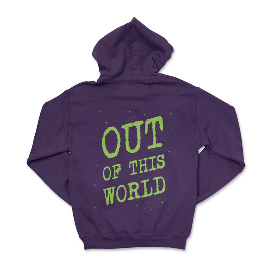 out of this world Hoodie Purple (printed + embroidered)