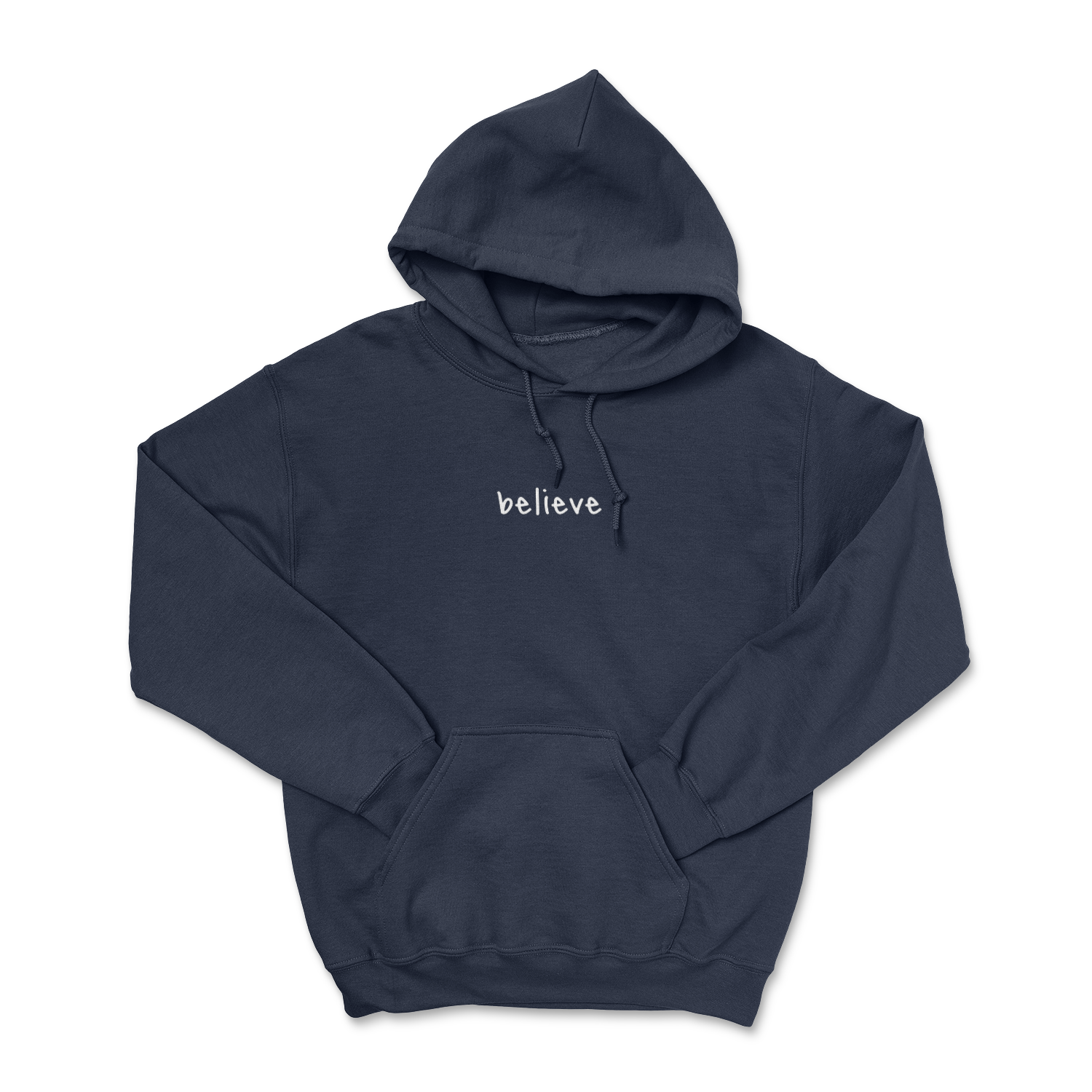 believe it's already yours hoodie navy blue (front embroidery, back print)